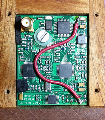 DVMEGA board showing soldered jumper wire