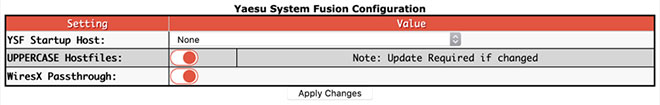 Digital mode configuration settings - YSF