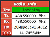 Pi-Star Radio Info TRX - Listening